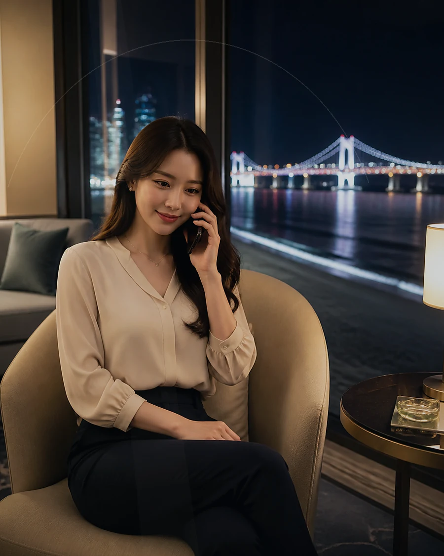 김해 장유 · 어두운 조도의 객실에 머무는 인물