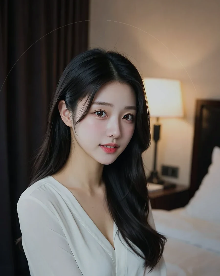 경남 양산시 물금읍 · 커튼 사이 빛이 들어오는 객실의 인물