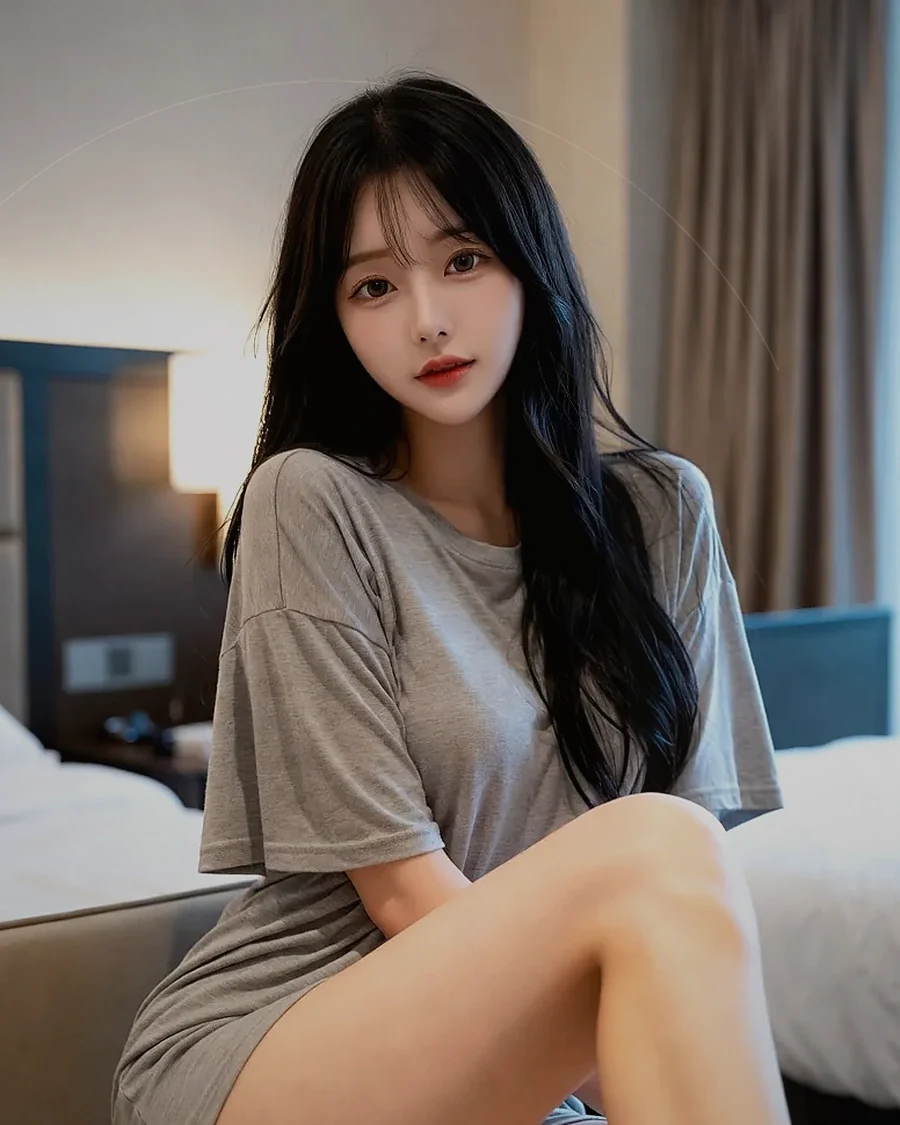 경남 양산시 · 어두운 조도의 객실에 머무는 인물