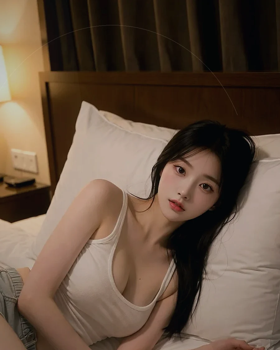 경남 사천시 동금동 · 조용한 객실 침대 옆의 인물