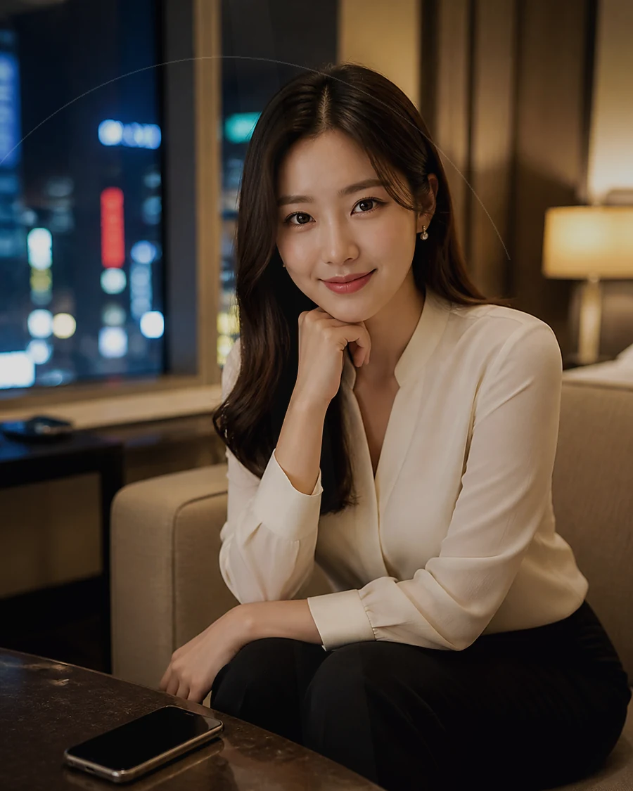 경남 합천군 · 커튼 사이 빛이 들어오는 객실의 인물