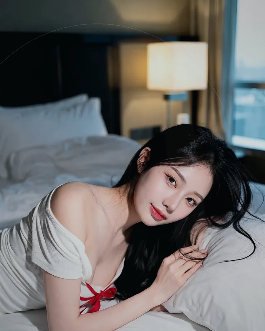 경남 함양군 함양읍 · 조용한 객실 침대 옆의 인물