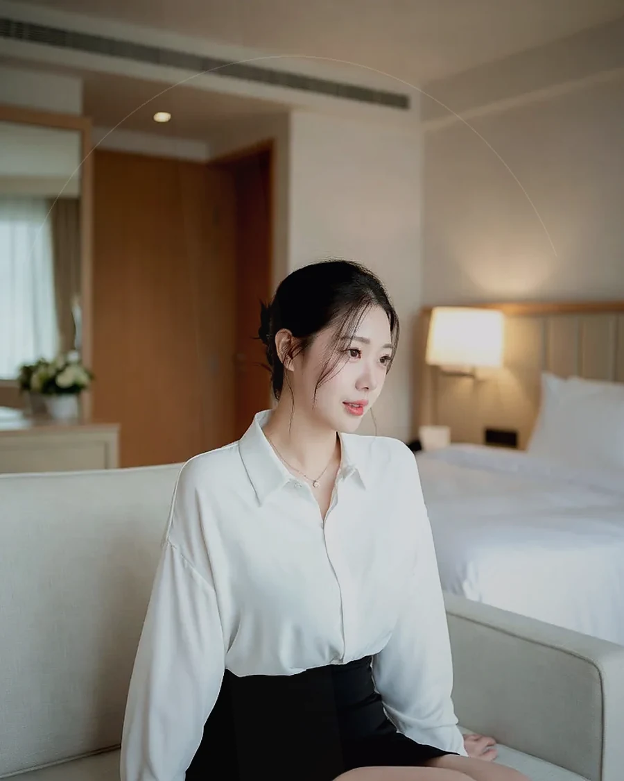 경남 함양군 서하면 · 조용한 객실 침대 옆의 인물