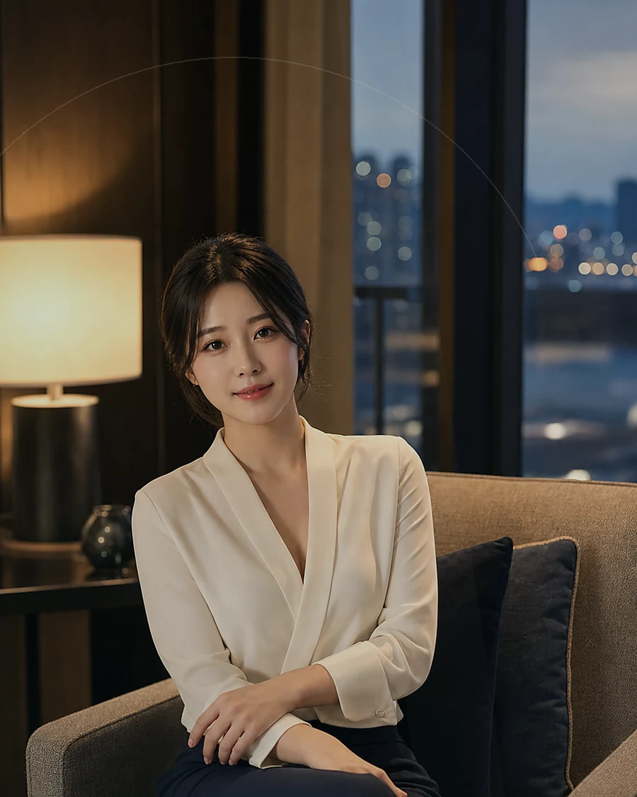경남 사천시 · 조용한 객실 침대 옆의 인물