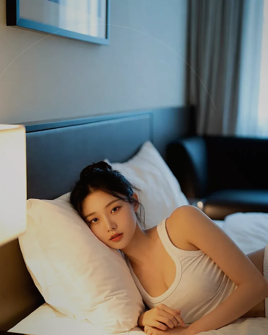 경남 양산시 서창동 · 도시 불빛이 보이는 객실의 인물