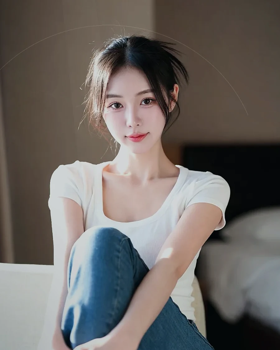 경남 거창군 가조면 · 정돈된 실내에서 쉬는 인물