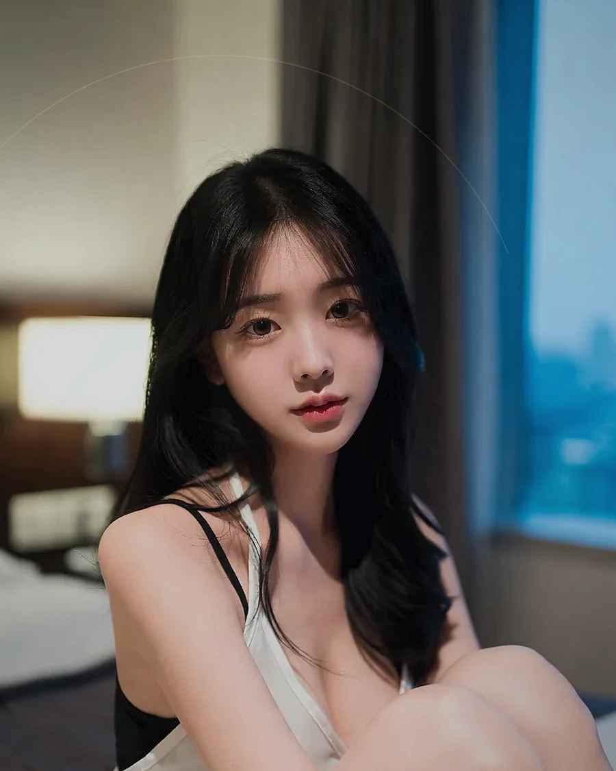 경남 진주시 가좌동 · 도시 불빛이 보이는 객실의 인물