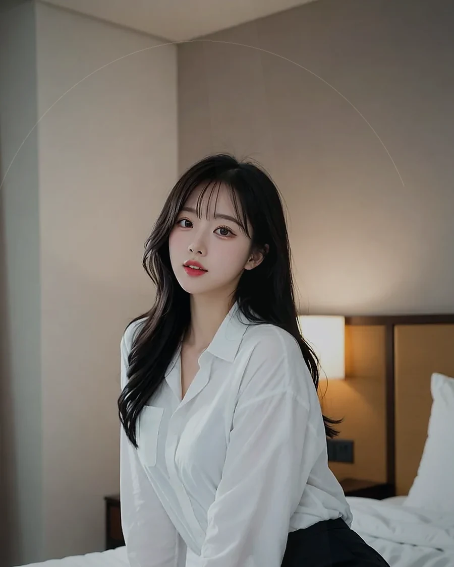 경남 거제시 옥포동 · 커튼 사이 빛이 들어오는 객실의 인물